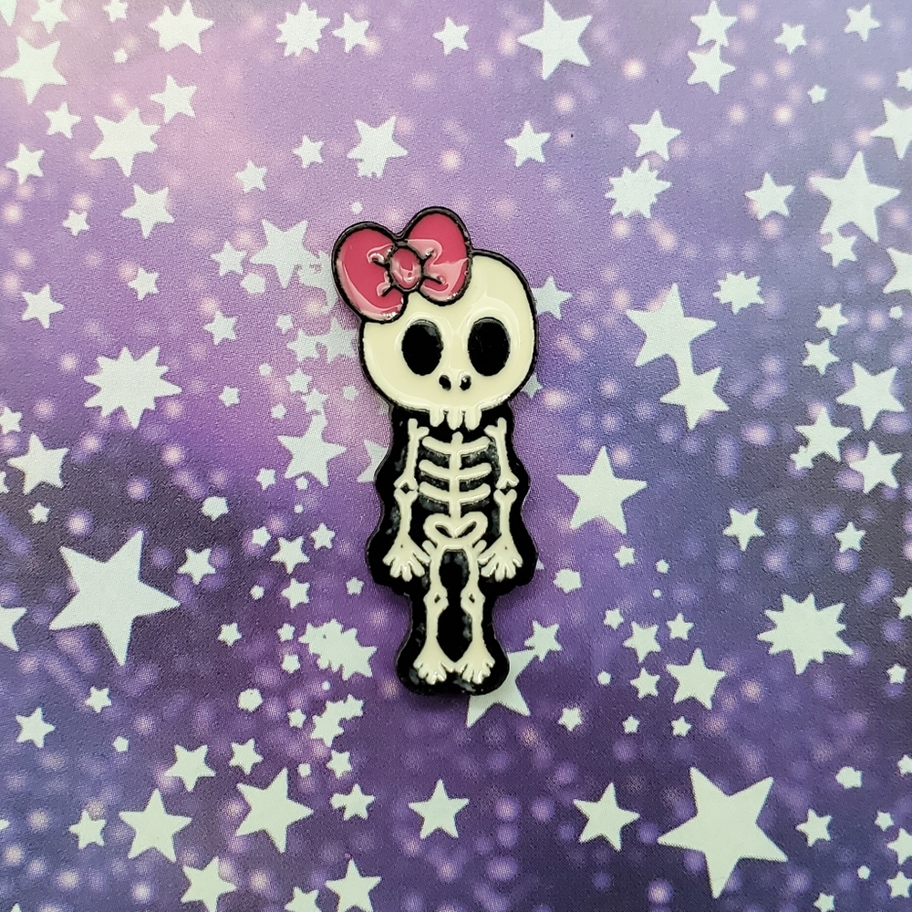 Skeleton Girl Enamel Pin